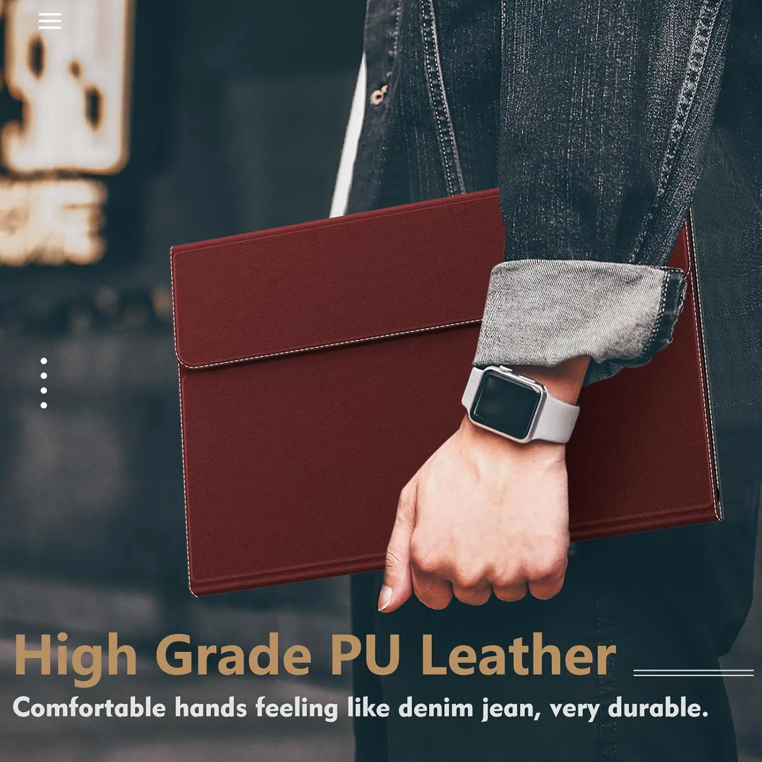 INFILAND Galaxy Tab S10 Ultra/S9 Ultra/S8 Ultra 14.6 Inch Case, Multi-Angle Stand Cover Compatible with Samsung Galaxy Tab S10 Ultra/S9 Ultra/S8 Ultra Tablet [Auto Wake/Sleep], Dark Red