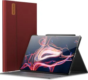 INFILAND Galaxy Tab S10 Ultra/S9 Ultra/S8 Ultra 14.6 Inch Case, Multi-Angle Stand Cover Compatible with Samsung Galaxy Tab S10 Ultra/S9 Ultra/S8 Ultra Tablet [Auto Wake/Sleep], Dark Red