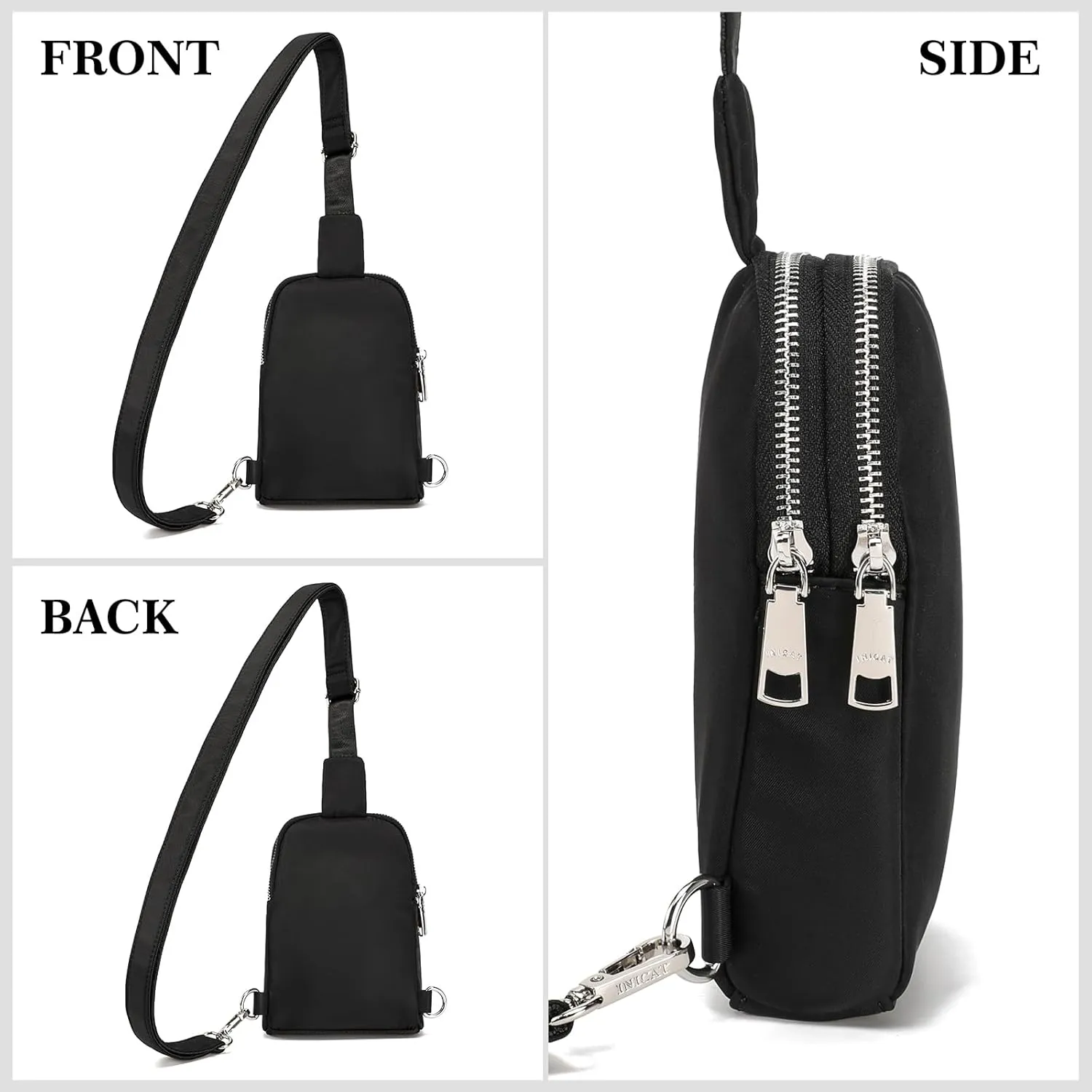 INICAT Mens Crossbody Bag Small Checkered Sling Bag for Women Nylon Cross Body bag for Woman Fanny Pack