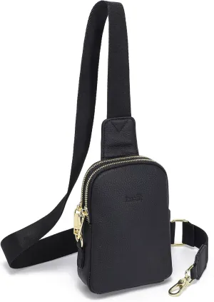 INICAT Small Crossbody Sling Bags for Women Vegan Leather Cell Phone Purse Fanny Packs for Women Men