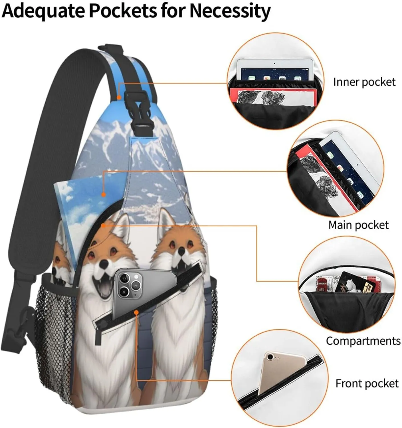 isometric 3d render Men's And Women's Small Crossbody Bags Chest Bags Daily Bags Are Suitable For Outdoor Hiking Trips