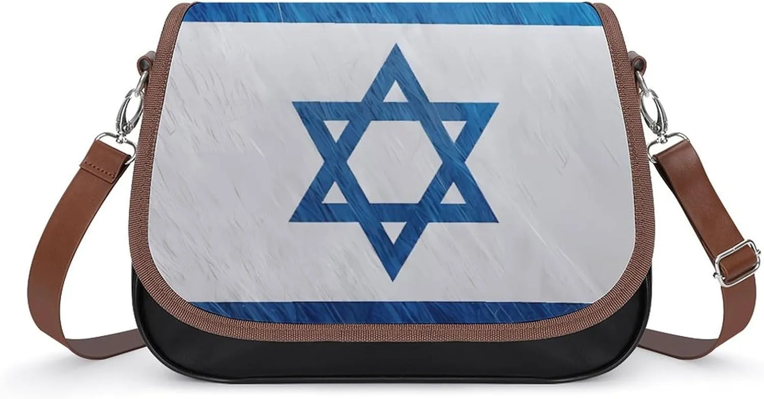 Israel Flag Metal Vintage Retro Scratched Steel Printed Women's Crossbody Bags Novelty Purse Handbag Shoulder Bag For Women