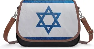 Israel Flag Metal Vintage Retro Scratched Steel Printed Women's Crossbody Bags Novelty Purse Handbag Shoulder Bag For Women