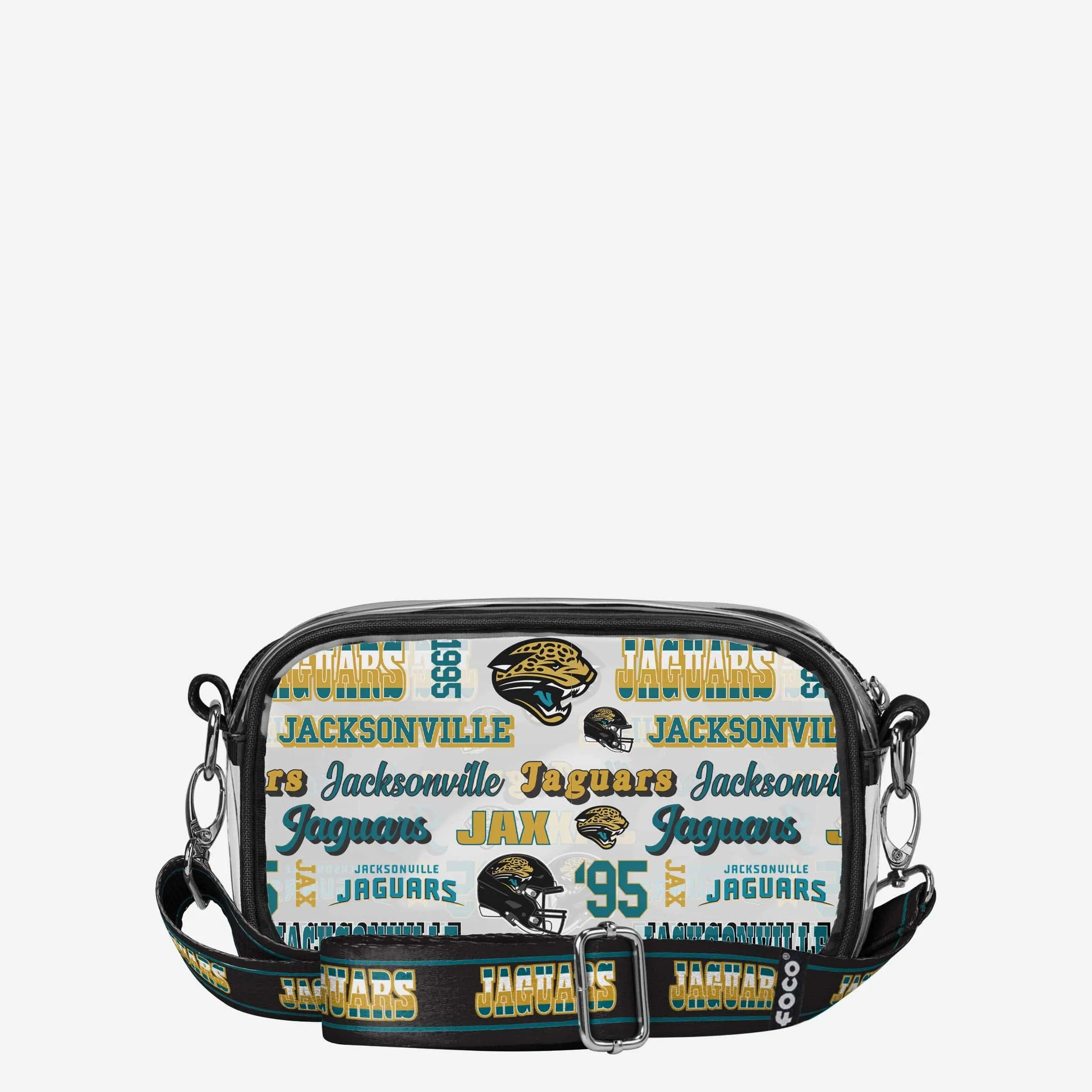 Jacksonville Jaguars Repeat Retro Print Clear Crossbody Bag