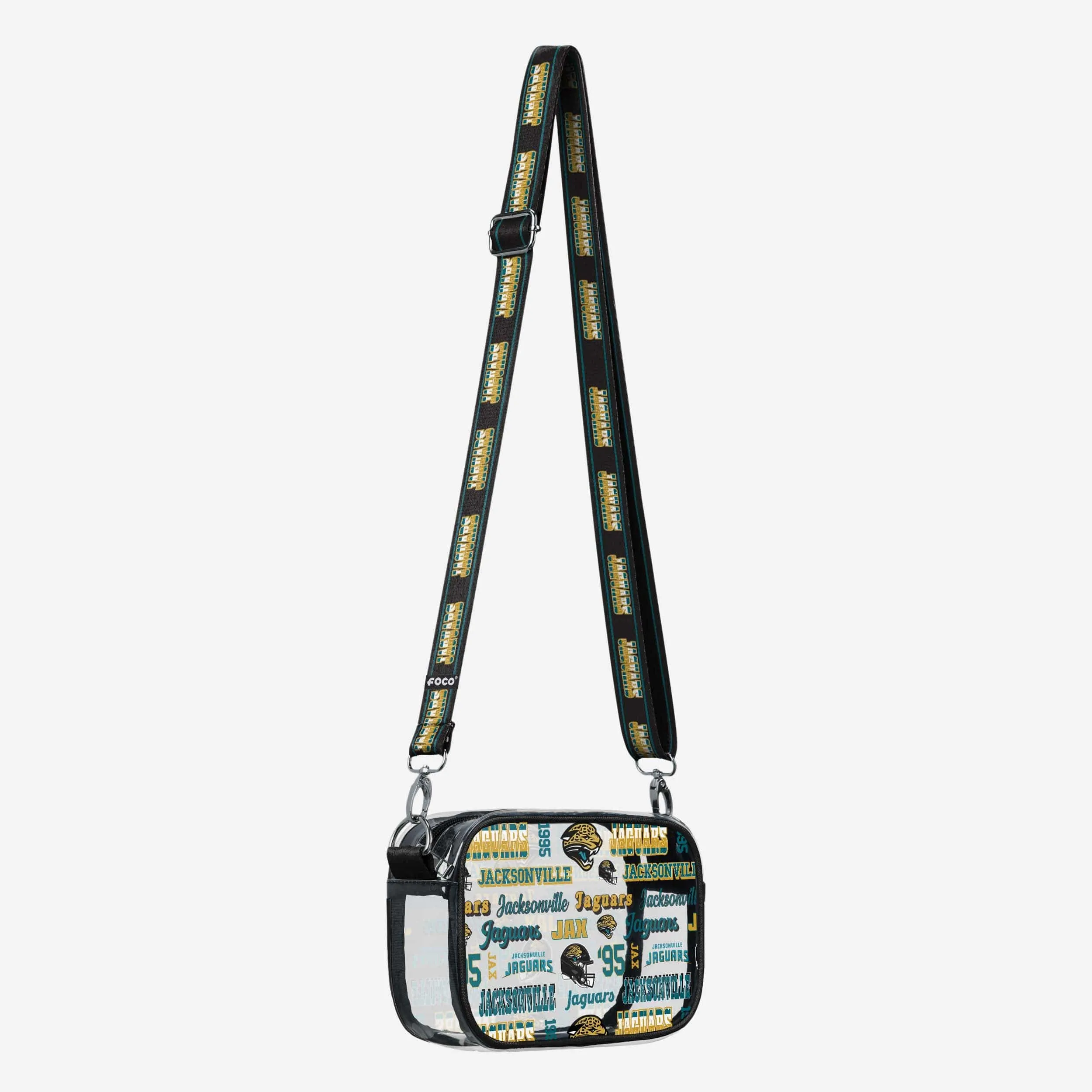 Jacksonville Jaguars Repeat Retro Print Clear Crossbody Bag