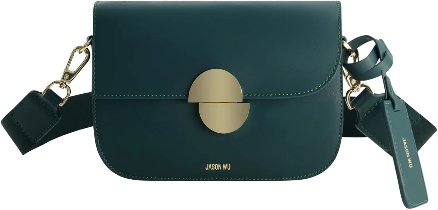 Jason Wu Women's Crossbody Bag, Leather Purse Handbag with Adjustable Strap, Jungle, One Size