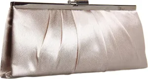Jessica McClintock Blaire Women's Satin Frame Evening Clutch Bag Purse with Shoulder Chain Included