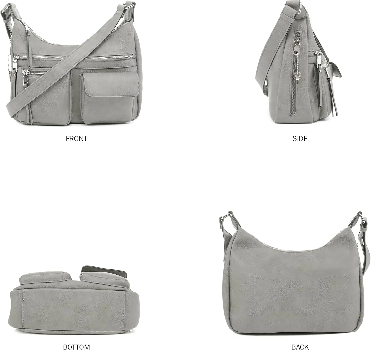 JESSIE & JAMES Large Concealed Carry Crossbody Bag For Women Gunbag Shoulder Purse With Detachable Holster