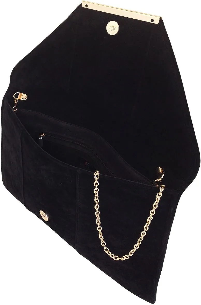 JNB Women's Faux Microsuede Envelope Clutch