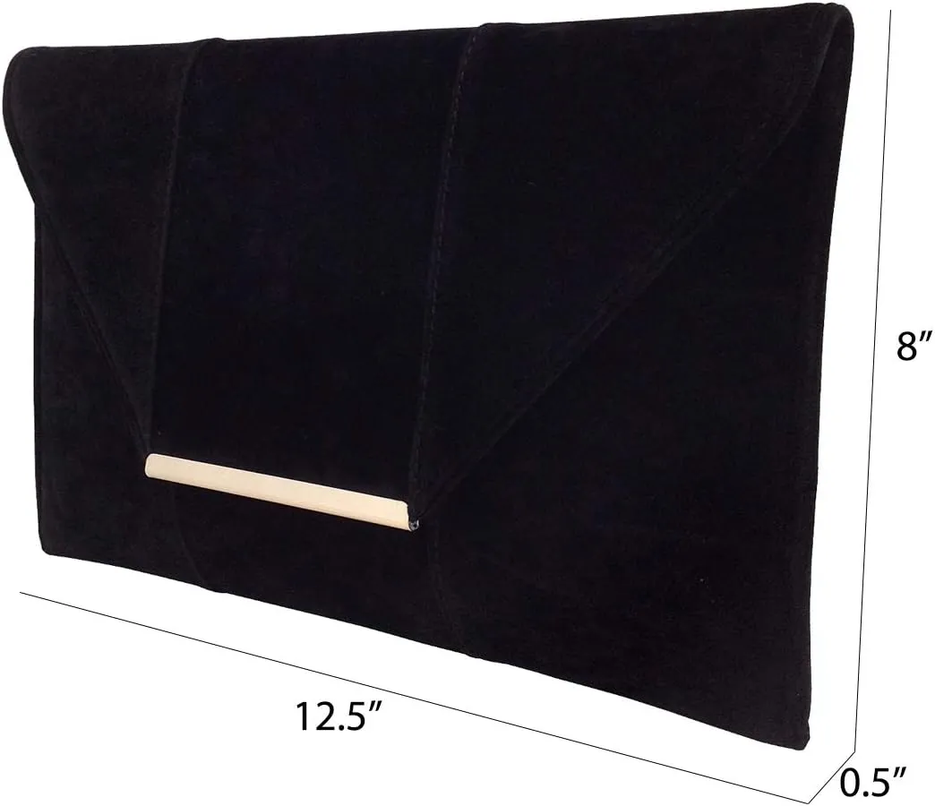 JNB Women's Faux Microsuede Envelope Clutch