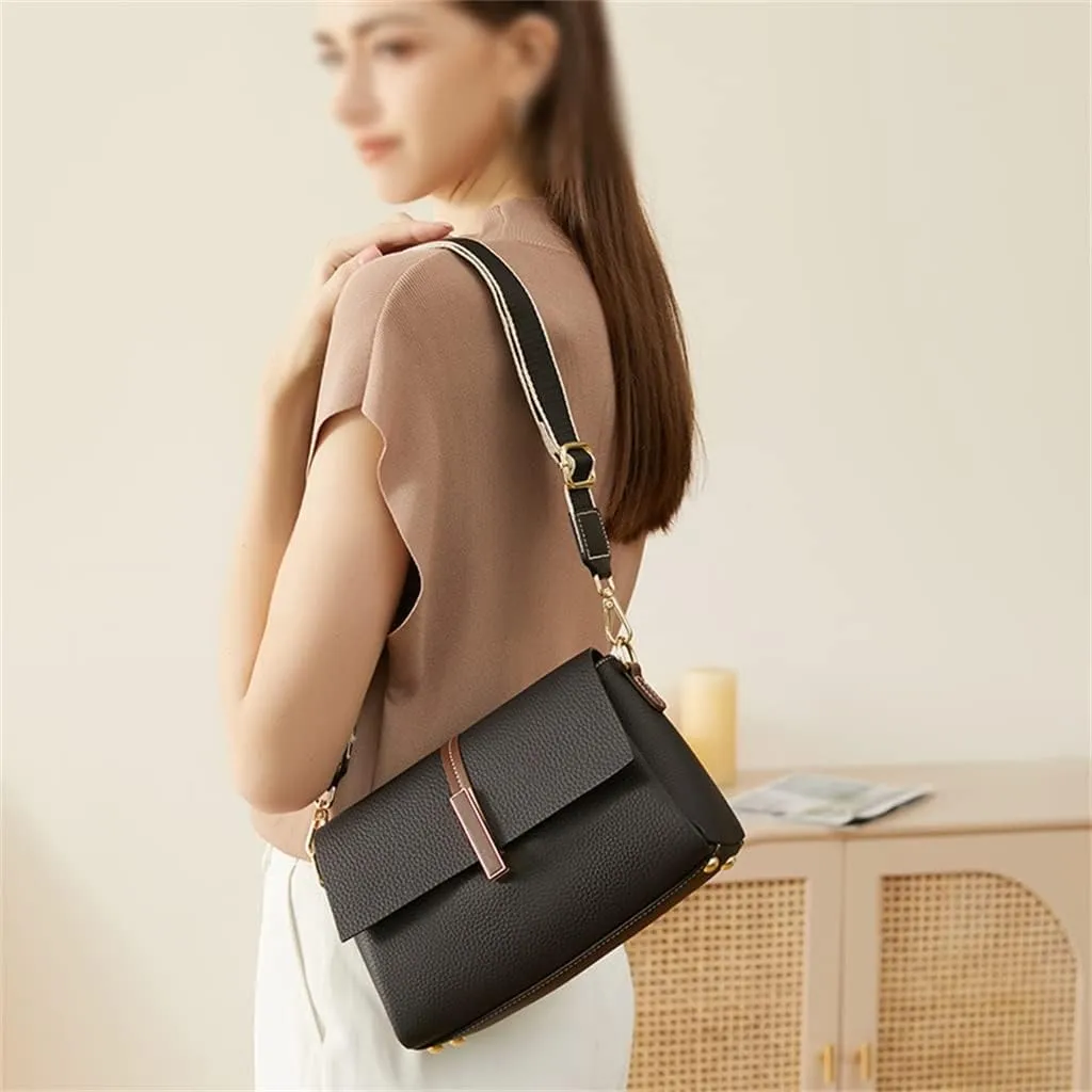 JSEIAJB Everything Female Autumn and Winter Crossbody Bag Bag Large Capacity Casual Leather Single Shoulder Bag