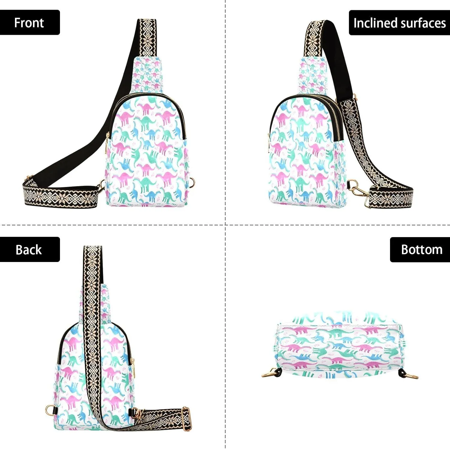 JSTEL Leather Crossbody Sling Bags for Women,Leather Crossbody Purses Leather Crossbody Bag Sling Purse