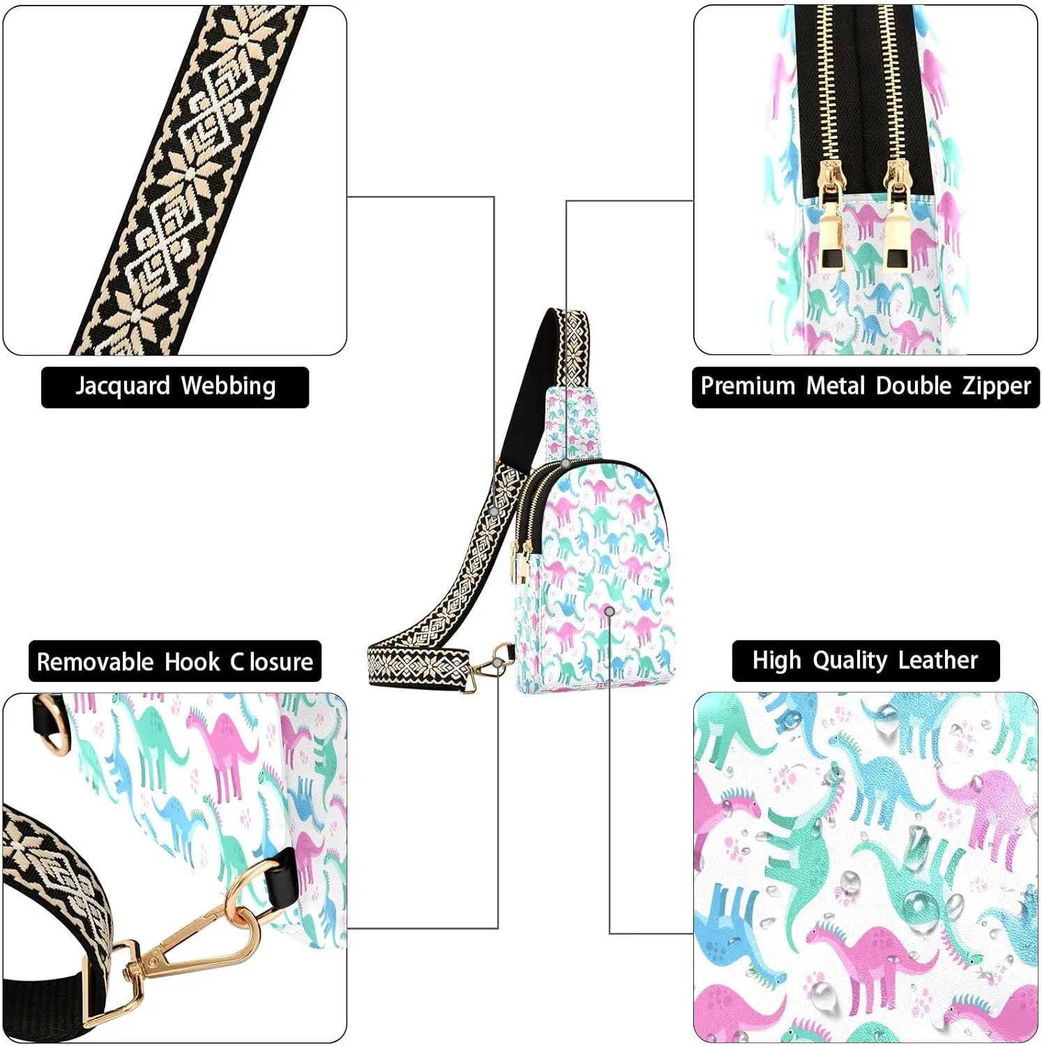 JSTEL Leather Crossbody Sling Bags for Women,Leather Crossbody Purses Leather Crossbody Bag Sling Purse