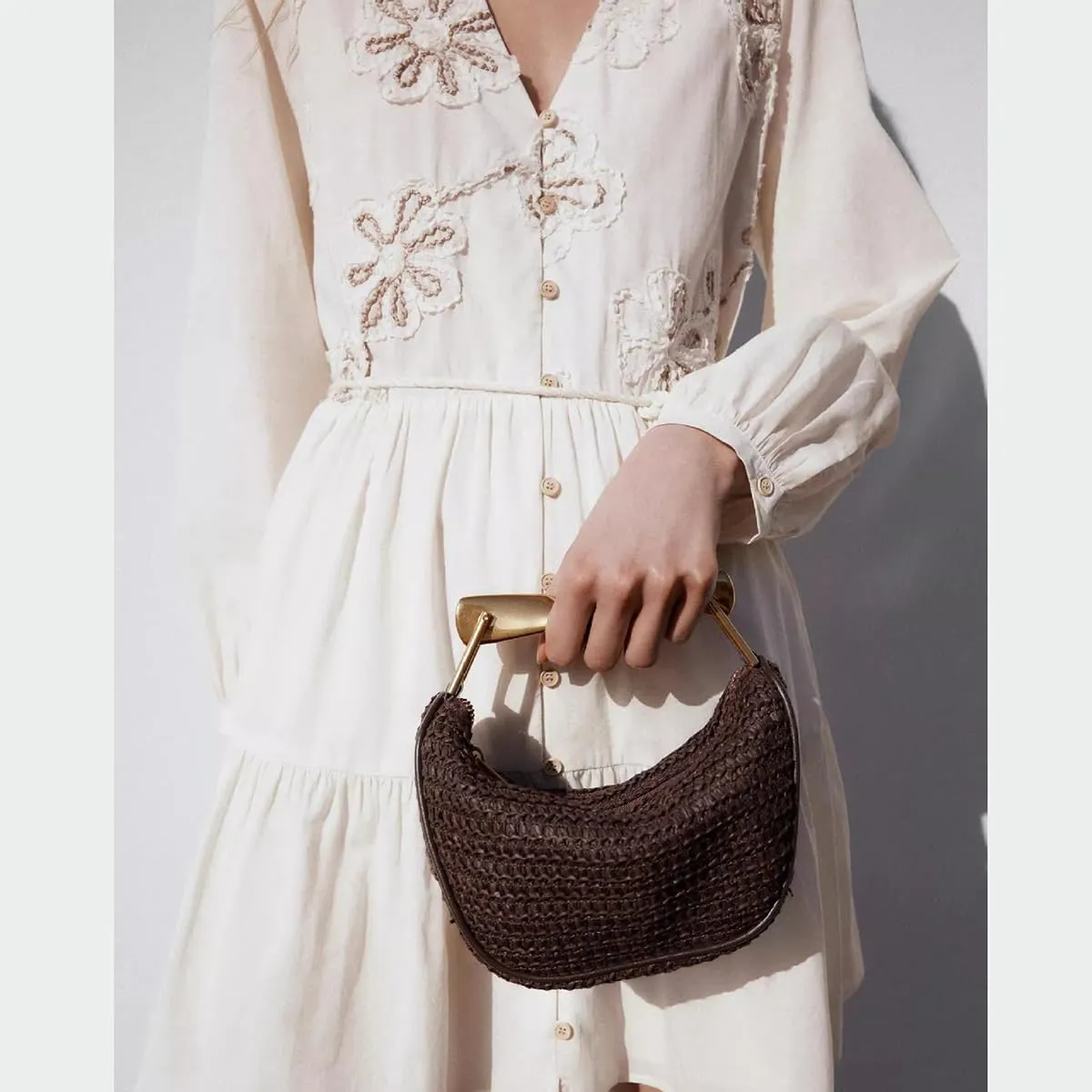 JYG Handmade Straw Crossbody Bags for Women Small Summer Satchel Purse Fashion Woven Shoulder Handbags with 2 Straps