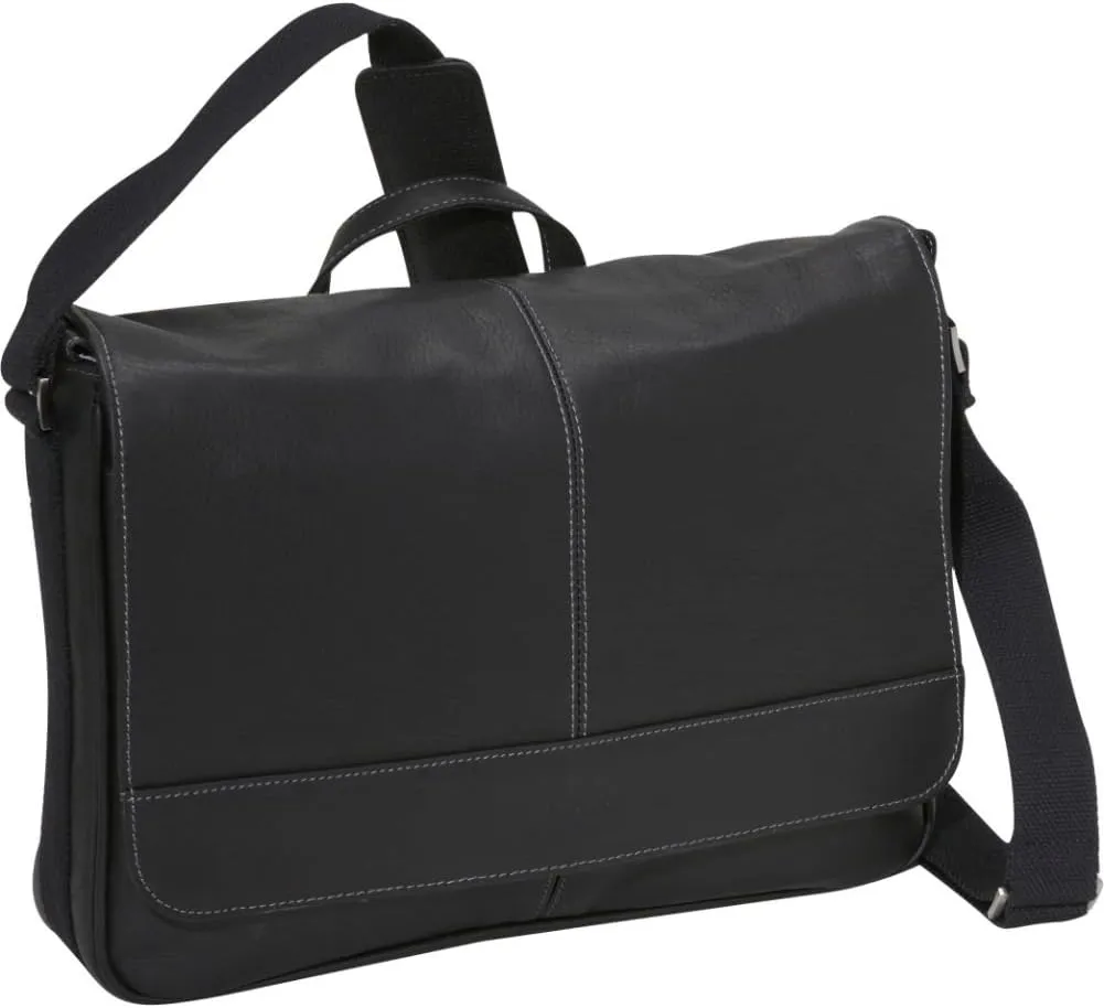 Kenneth Cole REACTION Risky Business Messenger Full-Grain Colombian Leather Crossbody Laptop Case & Tablet Day Bag