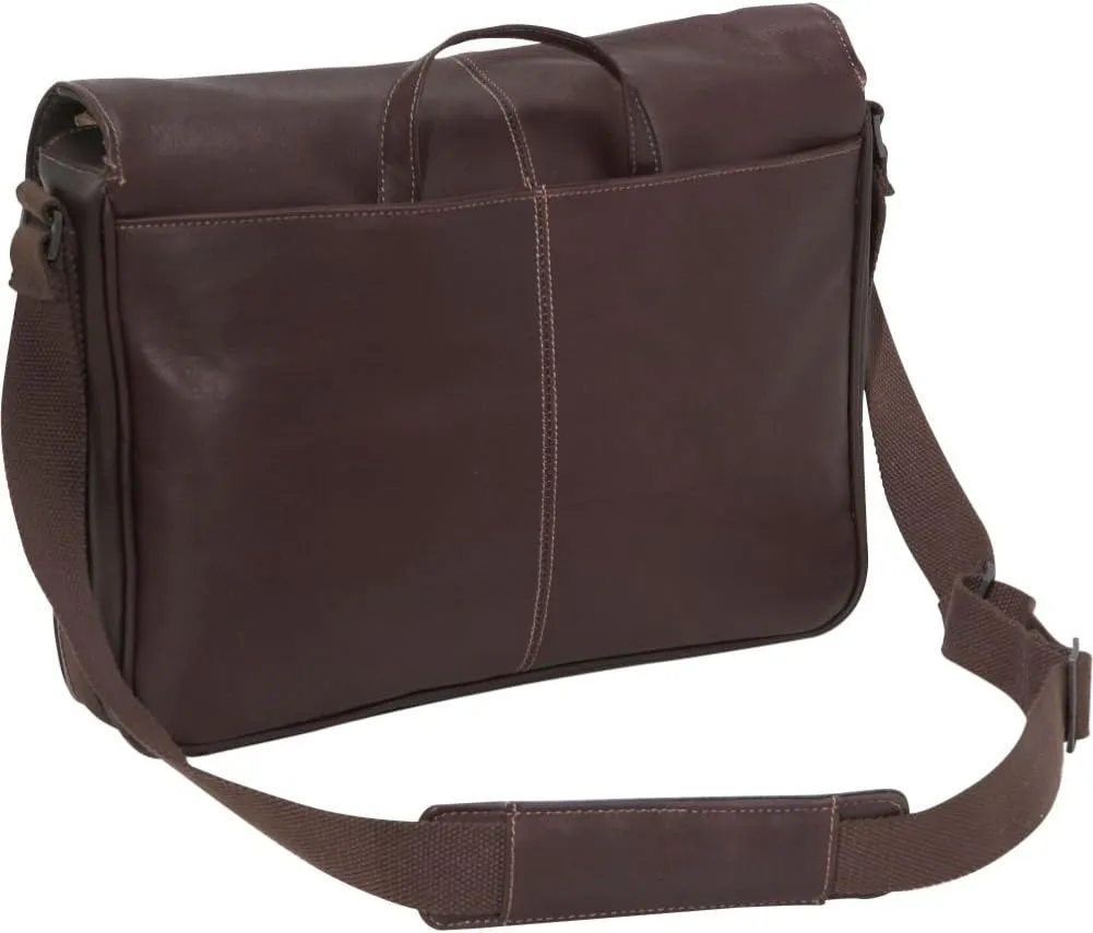 Kenneth Cole REACTION Risky Business Messenger Full-Grain Colombian Leather Crossbody Laptop Case & Tablet Day Bag