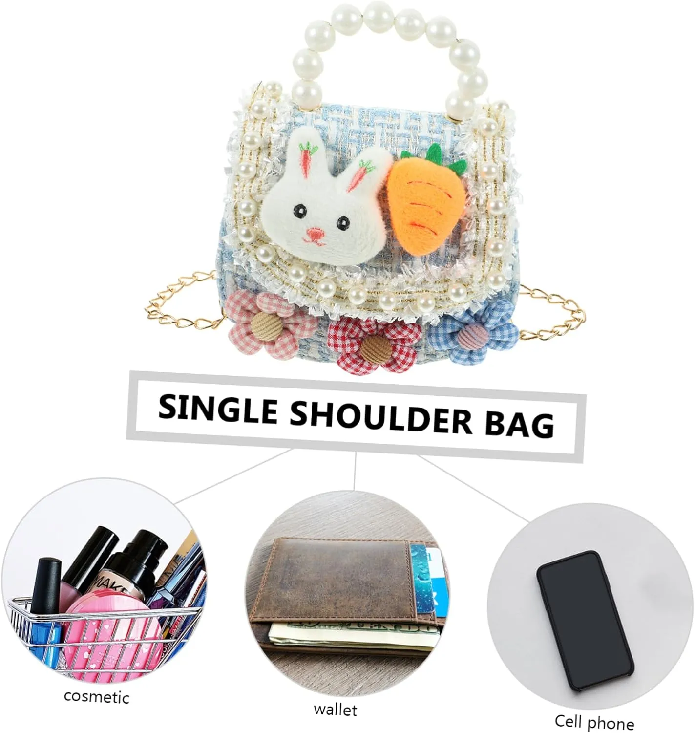 KESYOO Girls Purses Mini Straw Bag Shoulder Fashion Crossbody Bag for Teen Girls Flower Design Easy Access
