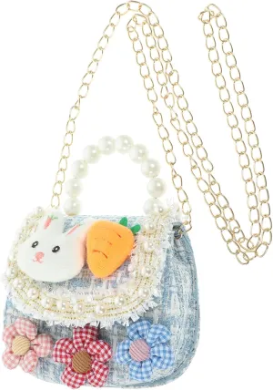 KESYOO Girls Purses Mini Straw Bag Shoulder Fashion Crossbody Bag for Teen Girls Flower Design Easy Access