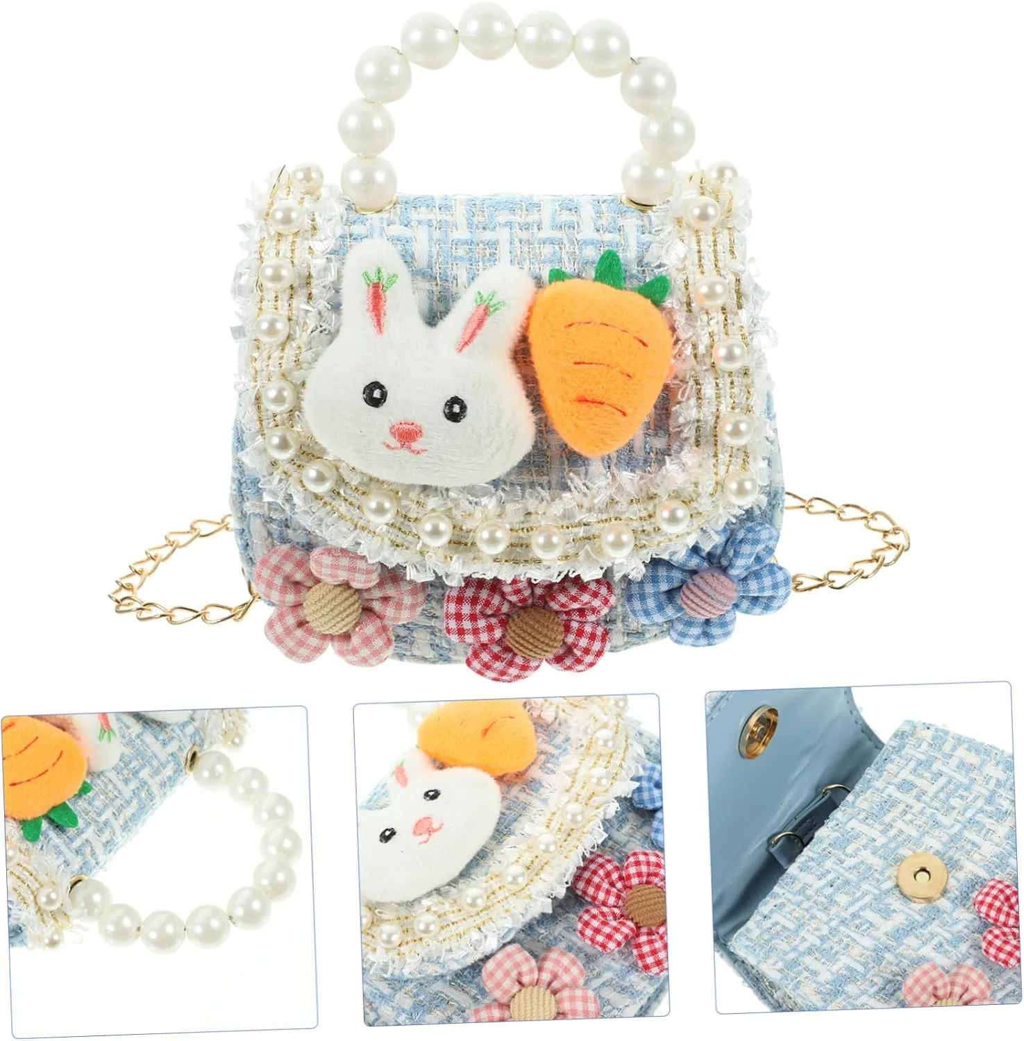 KESYOO Girls Purses Mini Straw Bag Shoulder Fashion Crossbody Bag for Teen Girls Flower Design Easy Access