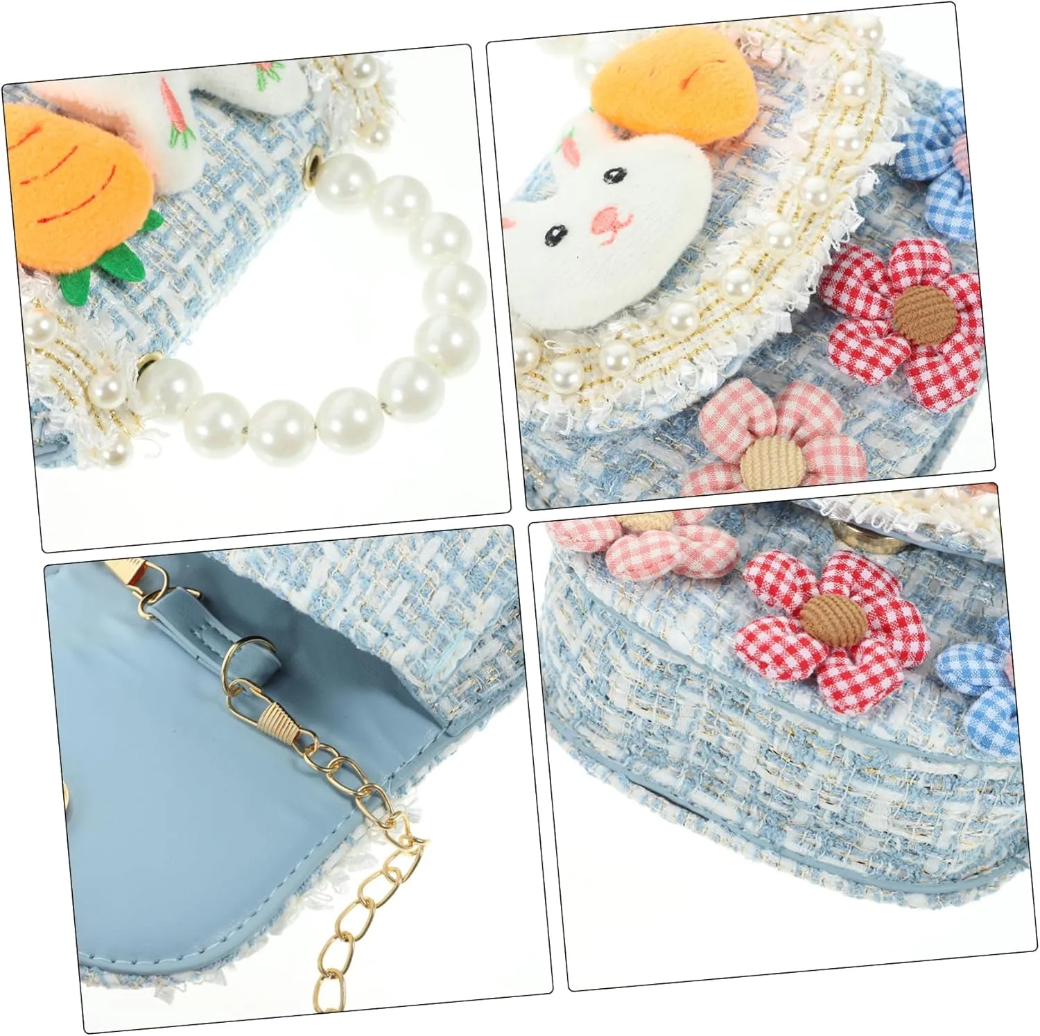 KESYOO Girls Purses Mini Straw Bag Shoulder Fashion Crossbody Bag for Teen Girls Flower Design Easy Access