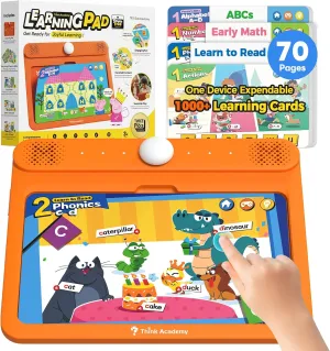 Kids Learning Pad - 70 Themes Expendable Educational Tablet to Learn Alphabet, Sight Words, Numbers, Music, Autism Sensory Games- Gifts Toys for Ages 3 4 5 Year Old Boys Girls