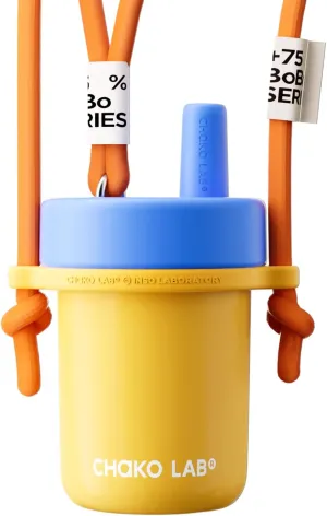 Kids Water Bottle with Carrying Rope and Straps | Vacuum Insulated Stainless Steel 16oz for School and Trvels | Two Travel Carrying Options | Duck egg yellow