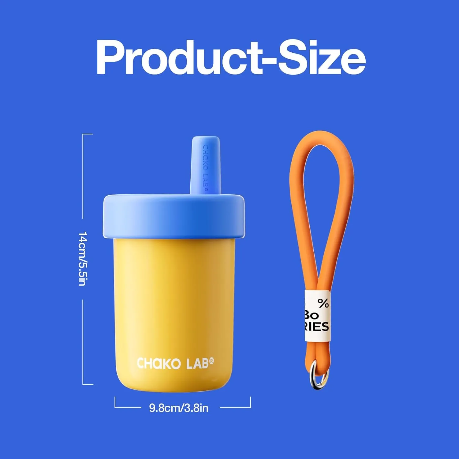 Kids Water Bottle with Carrying Rope and Straps | Vacuum Insulated Stainless Steel 16oz for School and Trvels | Two Travel Carrying Options | Duck egg yellow