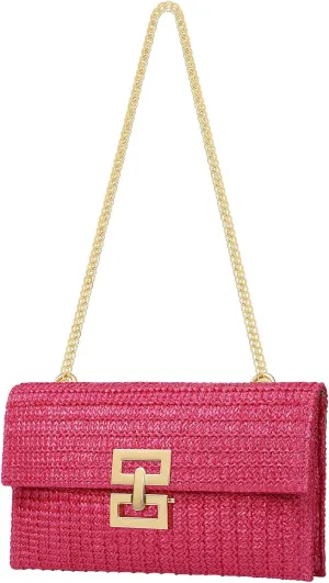 Kseymeir Straws Clutch Purses Raffia Beach Bag Woven Summer Purses Straw Crossbody Bag