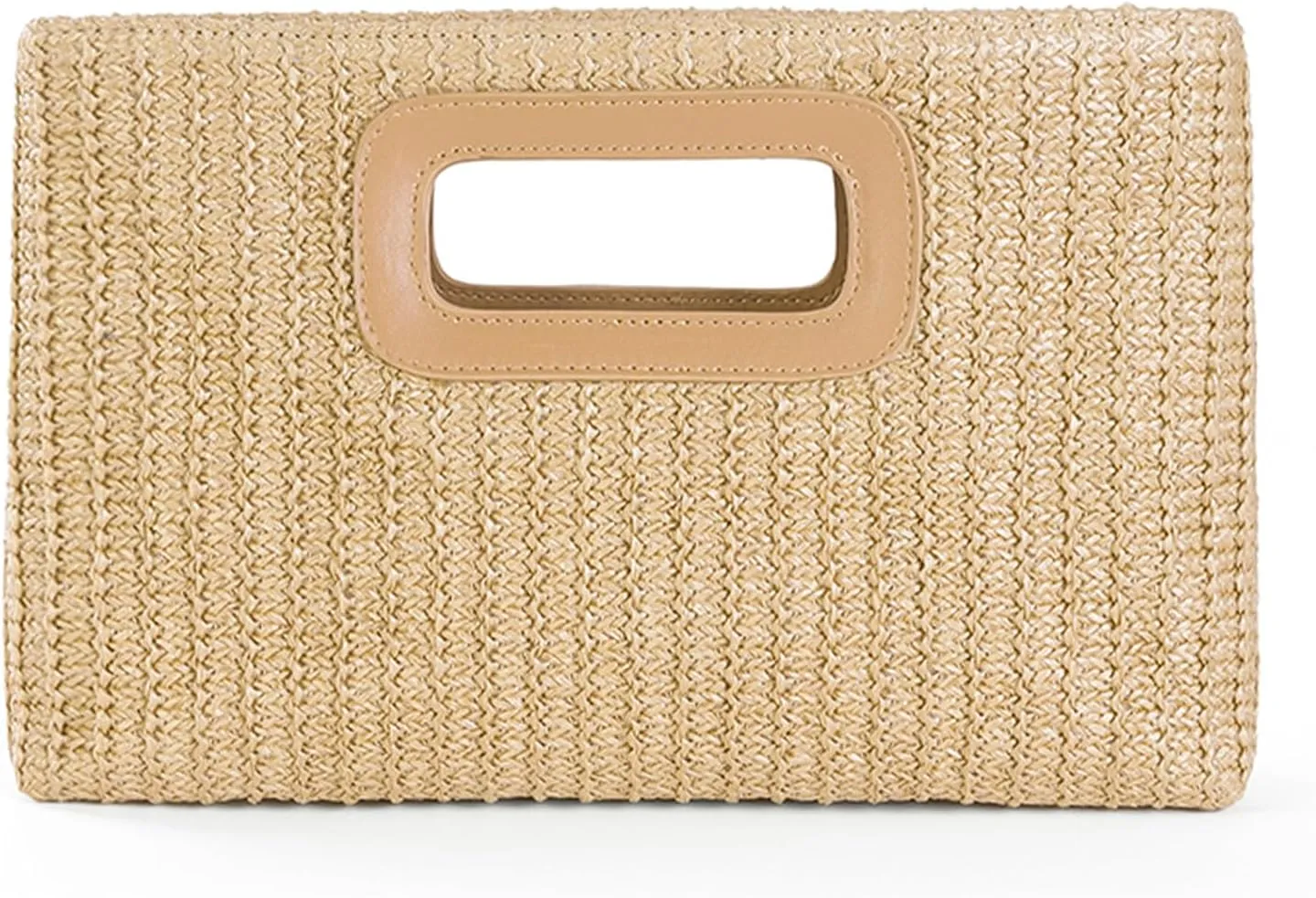 KUANG! Women's Clutch Handbags Top Handle Woven Straw Clutch Purse Shoulder Crossbody Bag Summer Raffia Bag