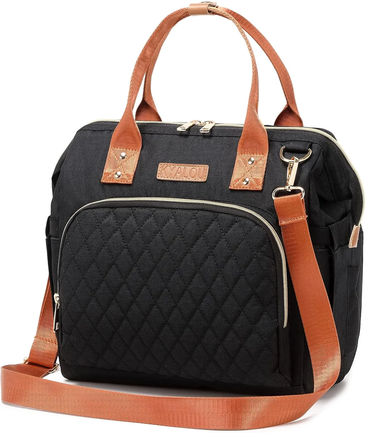 KYALOU Small Diaper Bag, Mini Baby Backpack for Mom, Multi-function Waterproof Travel Tote for Booys and Giirls (Black)