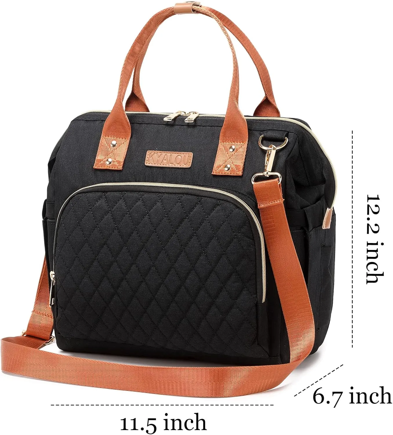 KYALOU Small Diaper Bag, Mini Baby Backpack for Mom, Multi-function Waterproof Travel Tote for Booys and Giirls (Black)