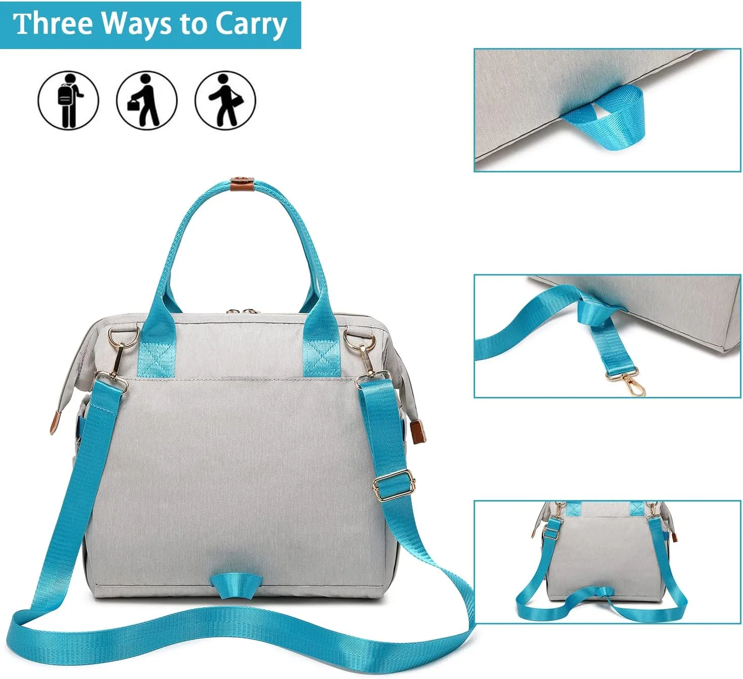 KYALOU Small Diaper Bag, Mini Baby Backpack for Mom, Multi-function Waterproof Travel Tote for Booys and Giirls (Blue)