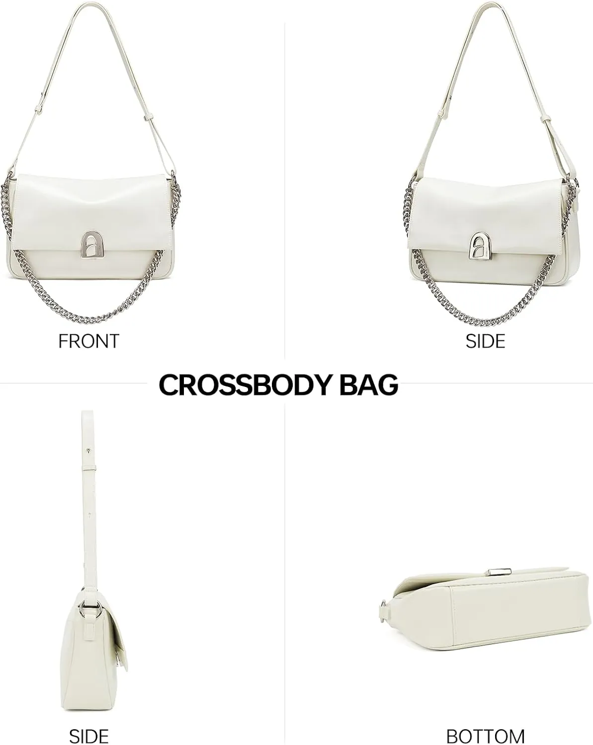 LA FESTIN Leather Crossbody Purse for Women Small Shoulder Bag with Adjustable Strap Trendy Designer Purses and Handbags