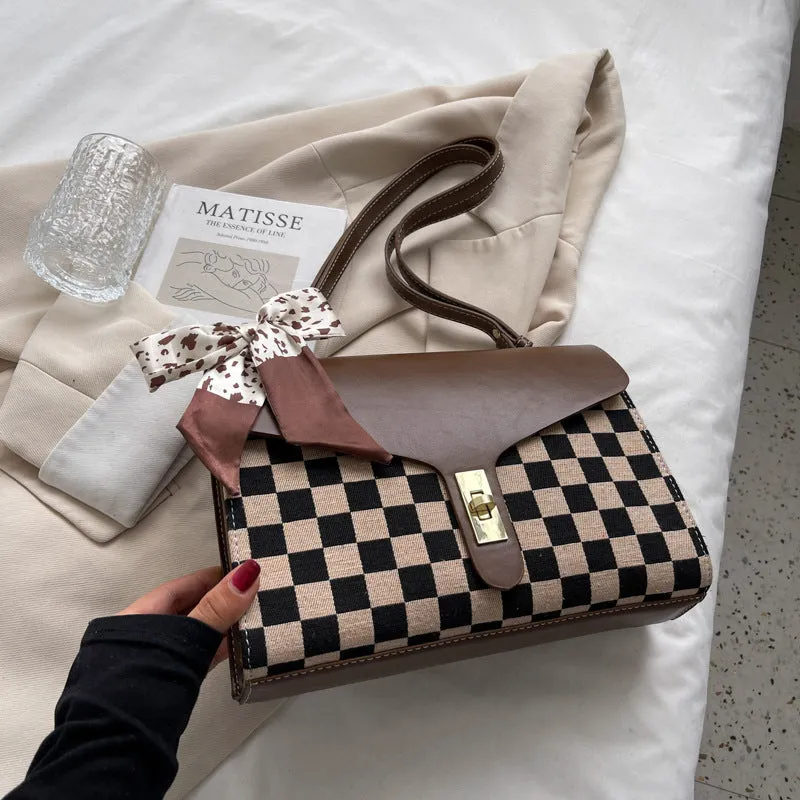 Large-capacity Fashion Plaid, Single Shoulder Women's Bag