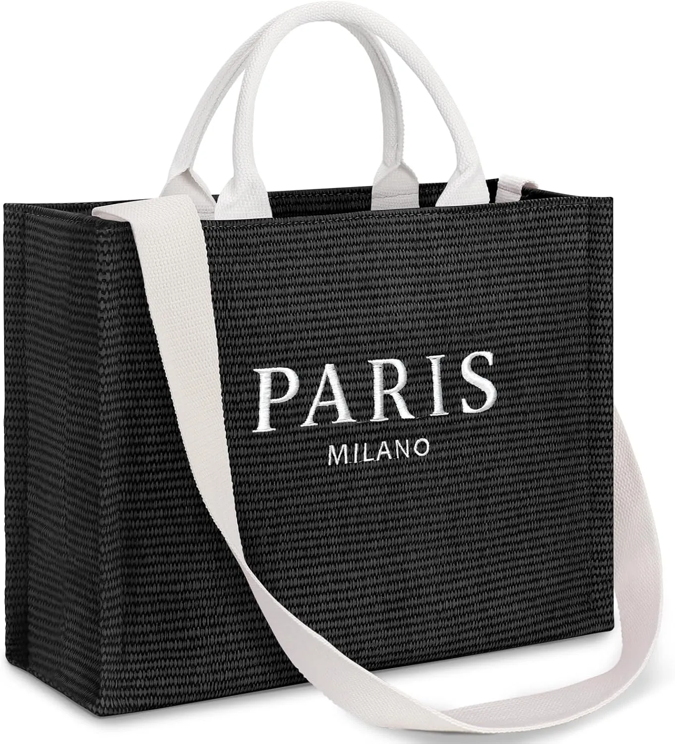 Large Tote Bag for Women Vegan Leather Woven Bag Top-handle Shoulder Crossbody Tote Bag for Work Travel