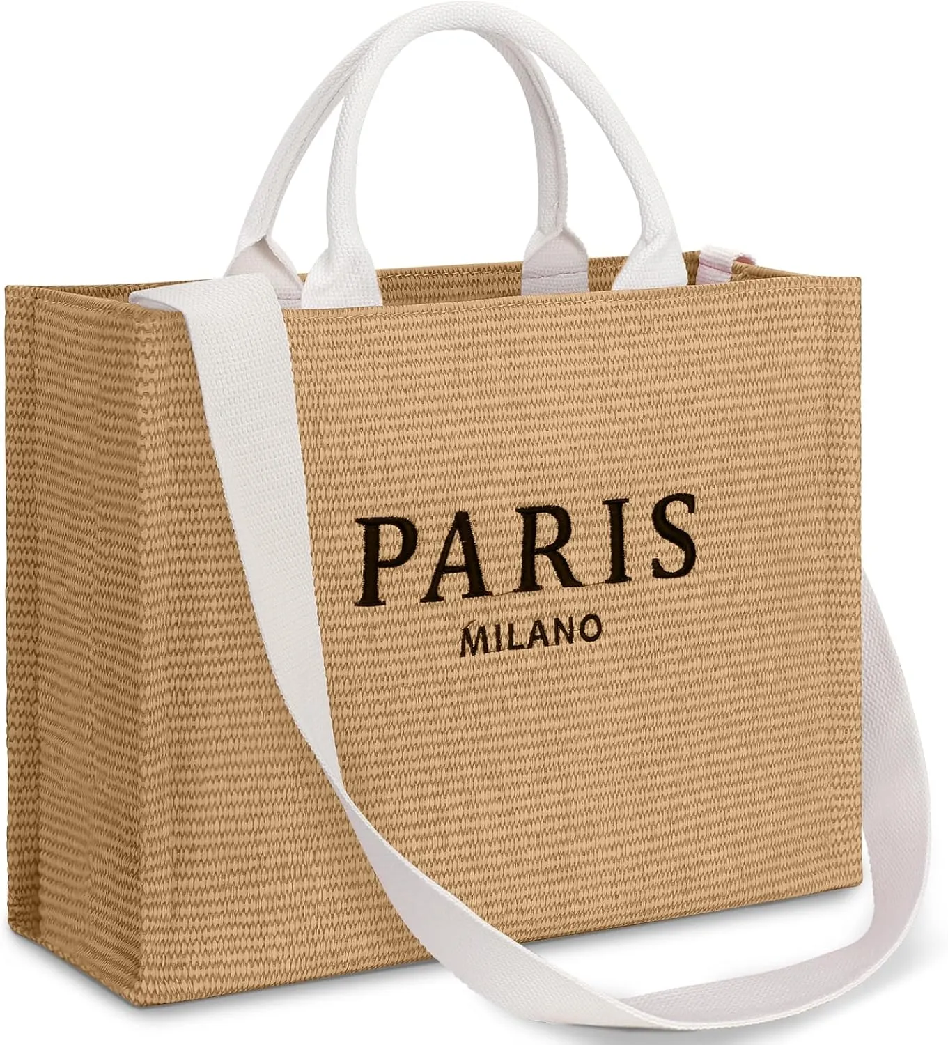 Large Tote Bag for Women Vegan Leather Woven Bag Top-handle Shoulder Crossbody Tote Bag for Work Travel