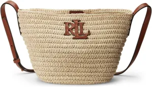 LAUREN Ralph Lauren Faux Straw Medium Nicki Crossbody Bag Natural/Lauren Tan One Size