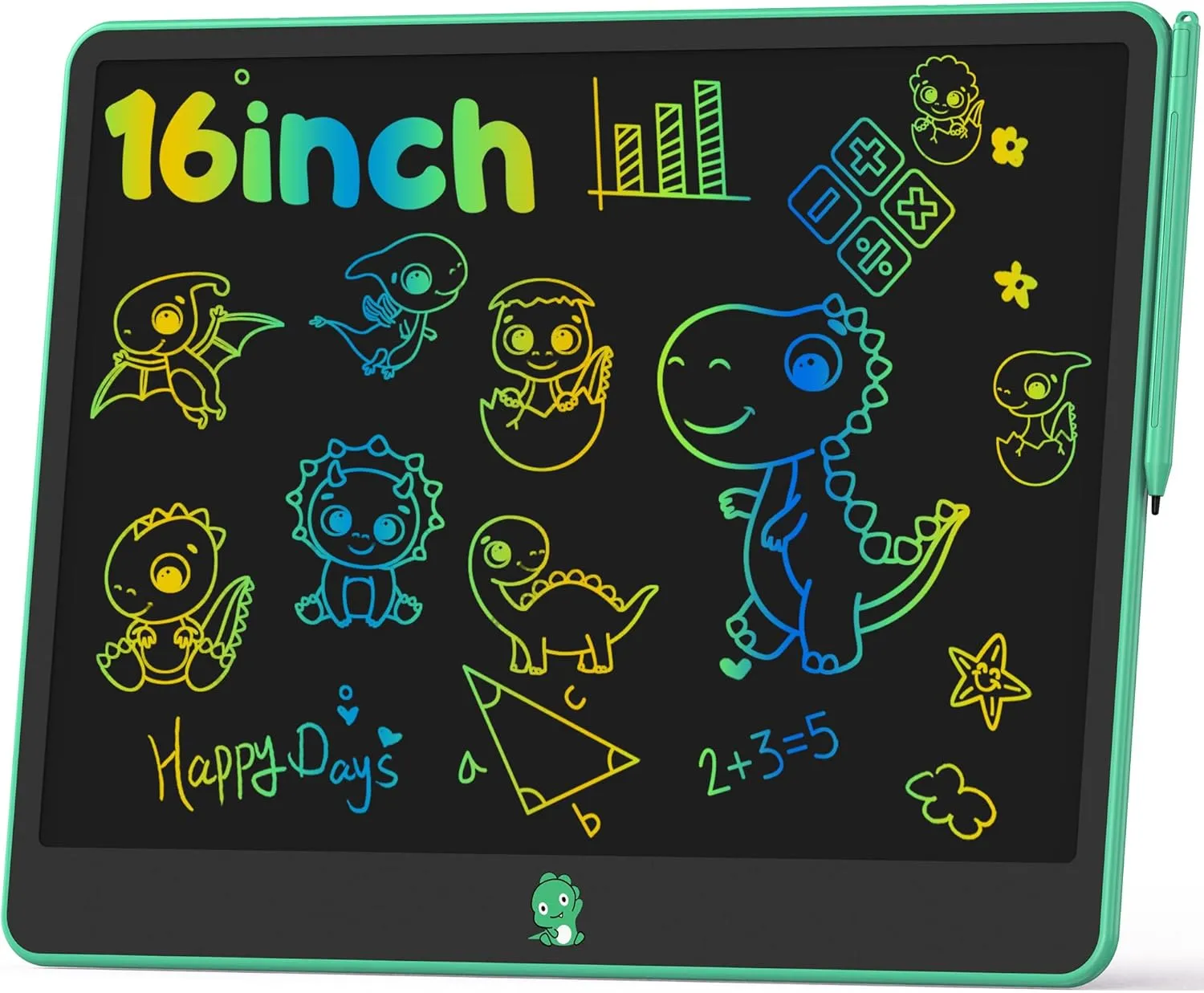 LCD Writing Tablet for Kids, Toys for Girls Boys Drawing Pad for 3 4 5 6 7 Year Old Kid, Toddler Doodle Board Christmas Birthday for Children (16 INCH, Green)
