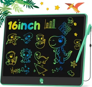 LCD Writing Tablet for Kids, Toys for Girls Boys Drawing Pad for 3 4 5 6 7 Year Old Kid, Toddler Doodle Board Christmas Birthday for Children (16 INCH, Green)