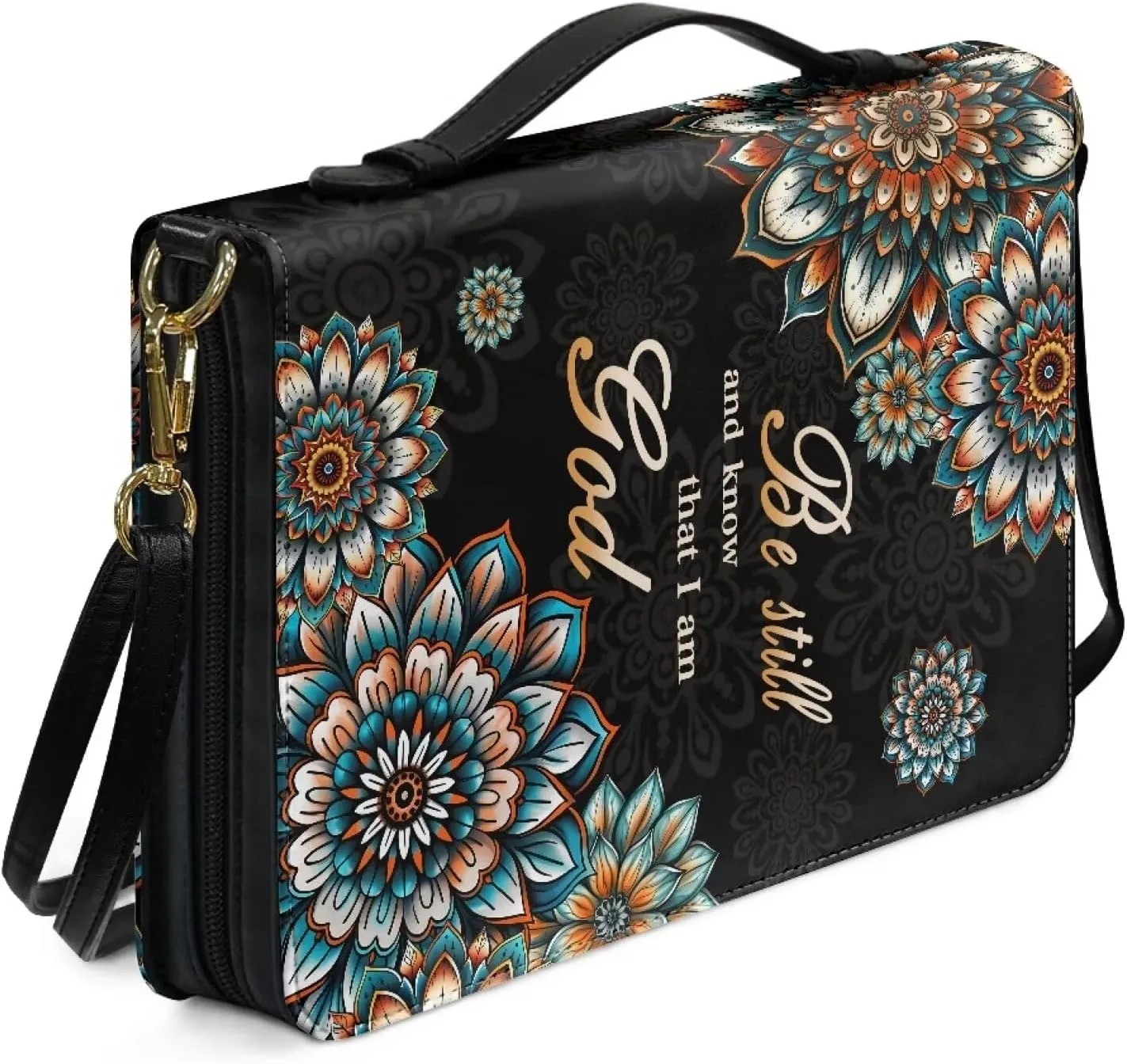 Leather Bible Bags with Shoulder Strap for Women Water Resistant Bible Book Covers