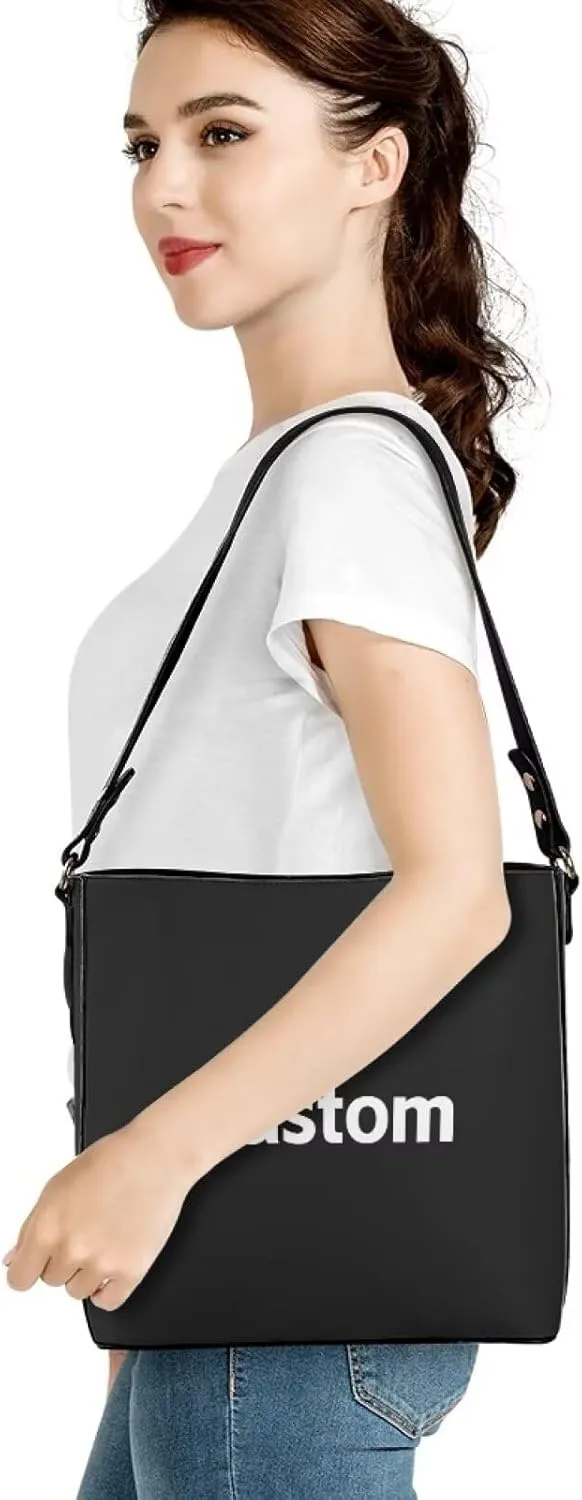 Leather Bucket Purse Fashion Bucket Bag for Women Shoulder Bag with Adjustable Strap Tote Handbag