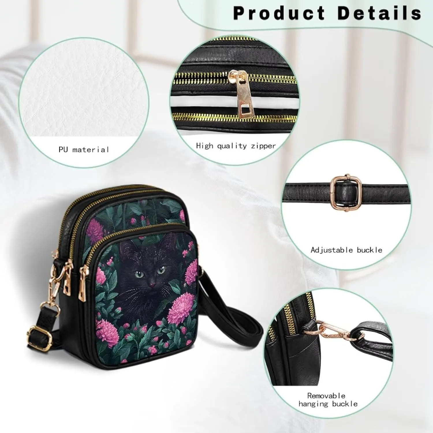 Leather Purse for Women, Leather Shoulder Crossbody Bags Sling Purses Fashion Easter & St. Patrick's Day Design