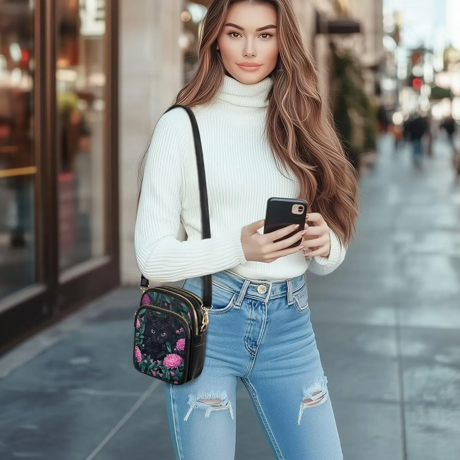 Leather Purse for Women, Leather Shoulder Crossbody Bags Sling Purses Fashion Easter & St. Patrick's Day Design