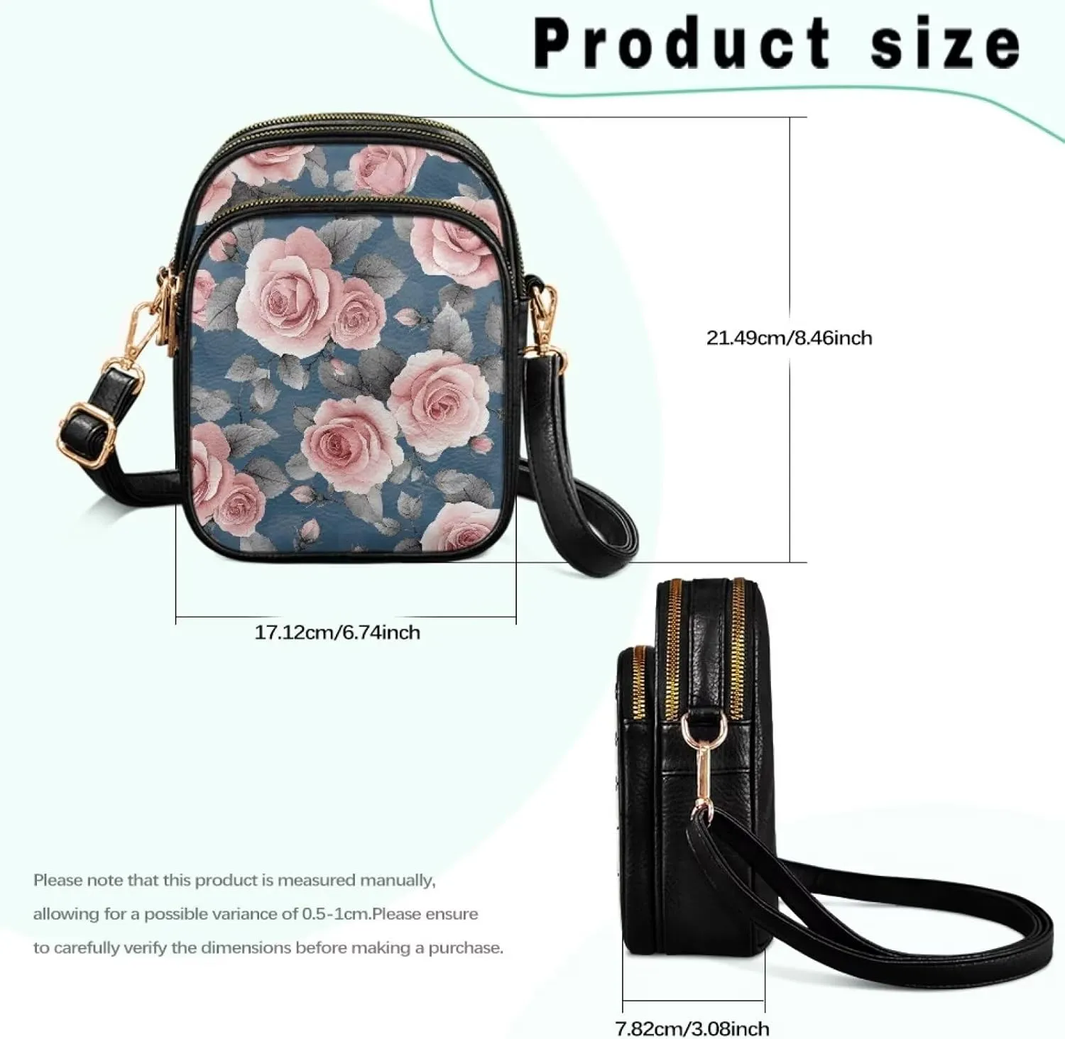 Leather Purse for Women, Leather Shoulder HandBag Multi Pockets Travel Sling Purse for Easter Valentine'S Day