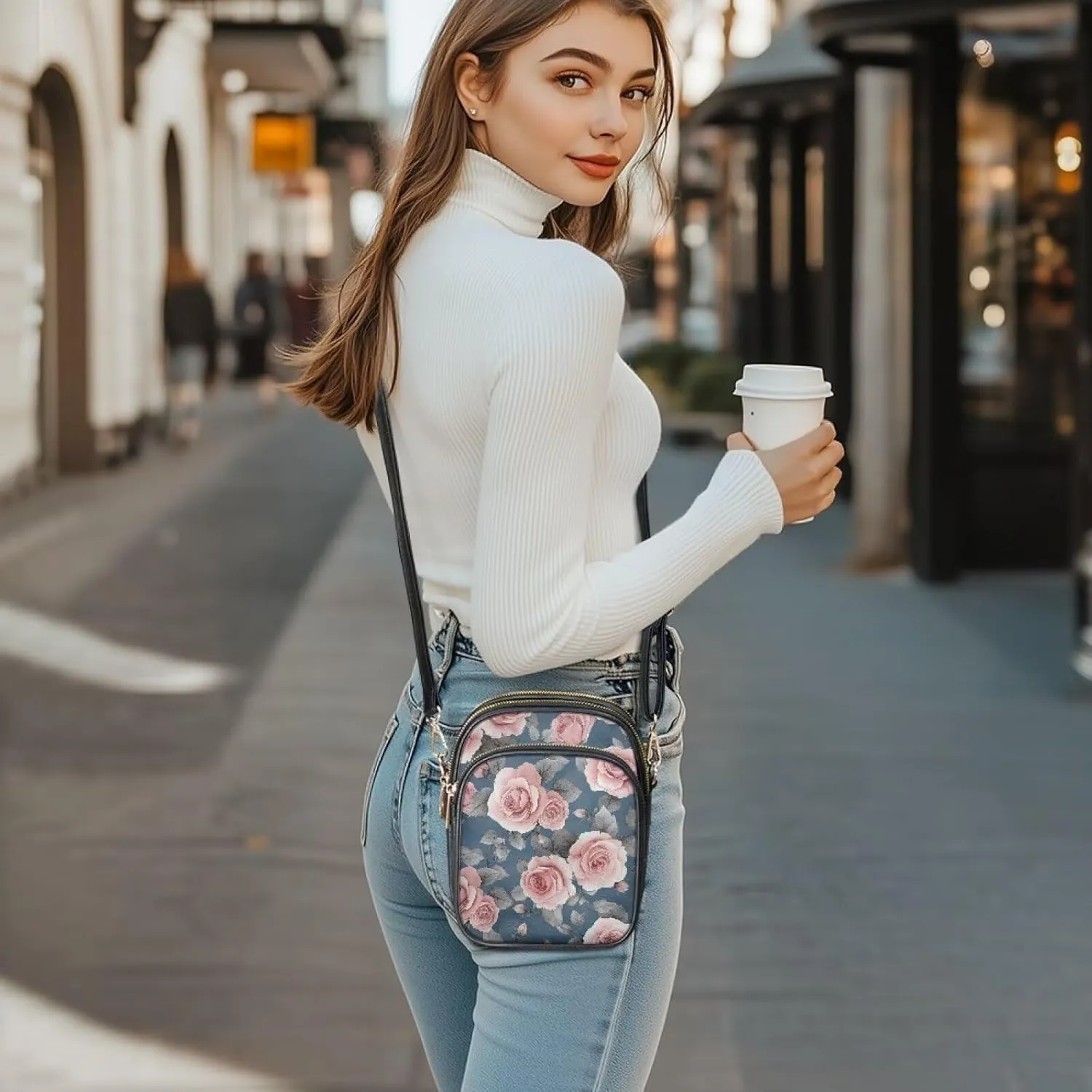Leather Purse for Women, Leather Shoulder HandBag Multi Pockets Travel Sling Purse for Easter Valentine'S Day