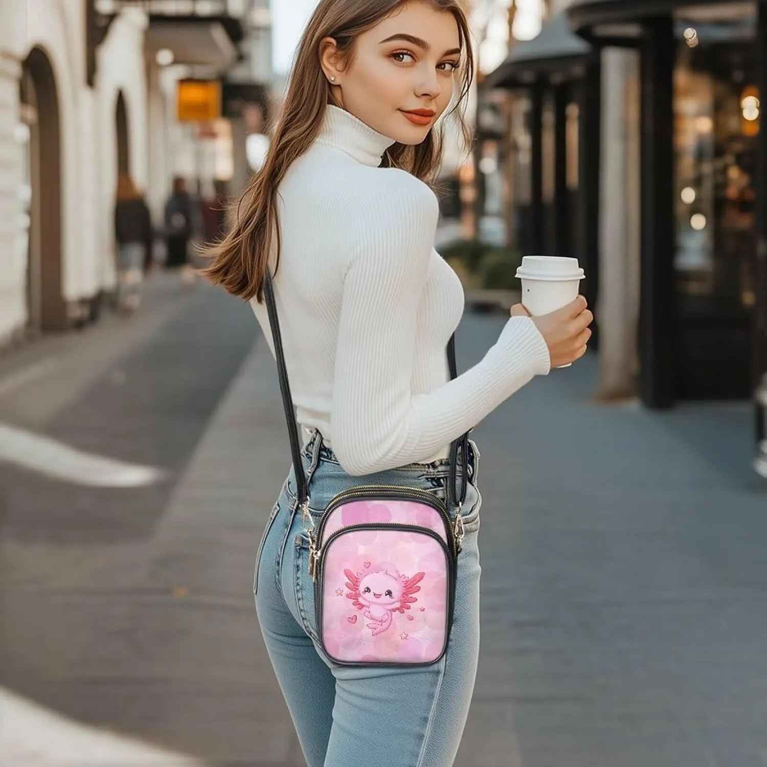 Leather Purse for Women, Leather Shoulder HandBag Multi Pockets Travel Sling Purse for Easter Valentine'S Day
