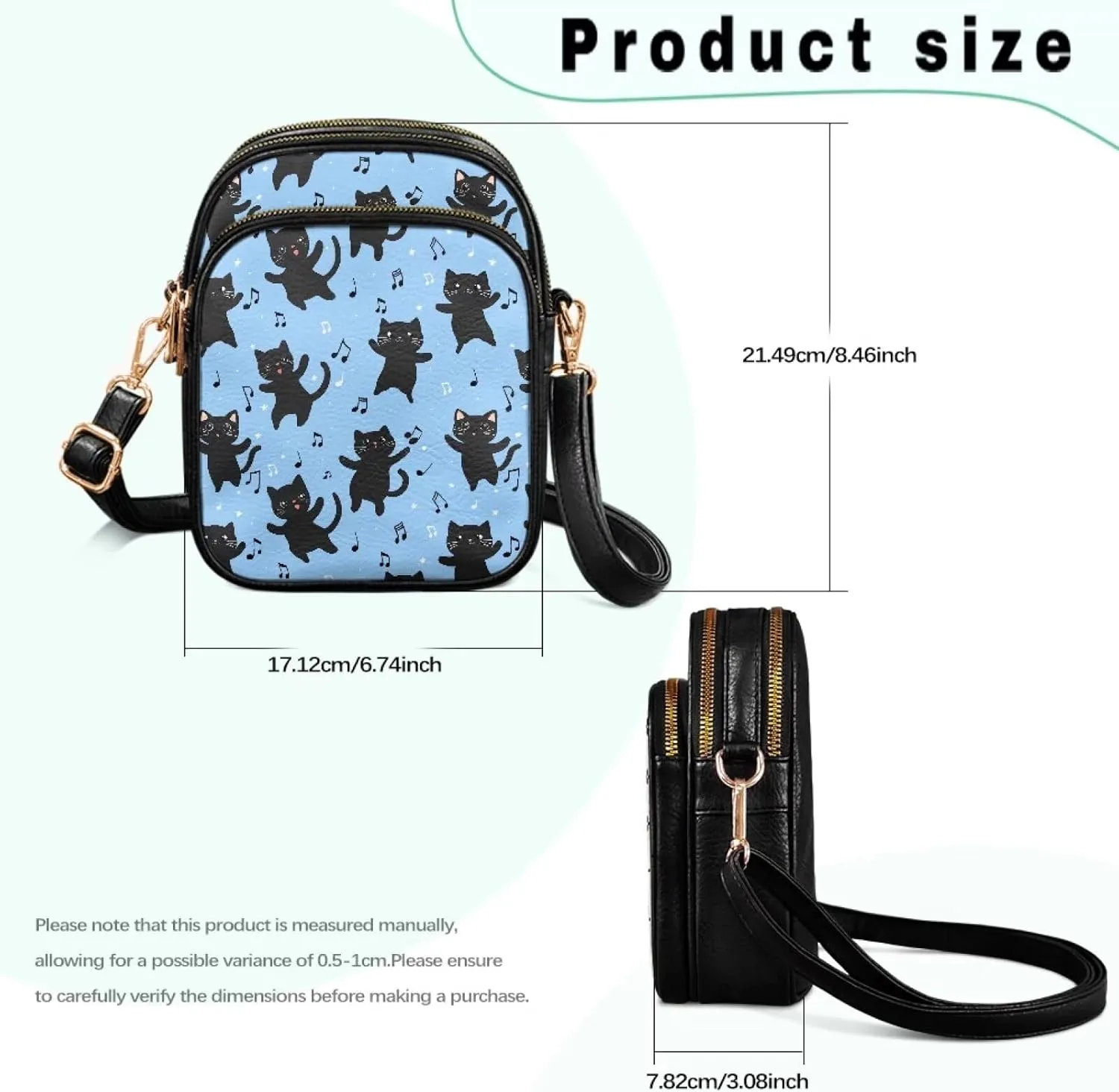 Leather Purse for Women, Leather Shoulder HandBag Multi Pockets Travel Sling Purse Ladies Crossbody Bags