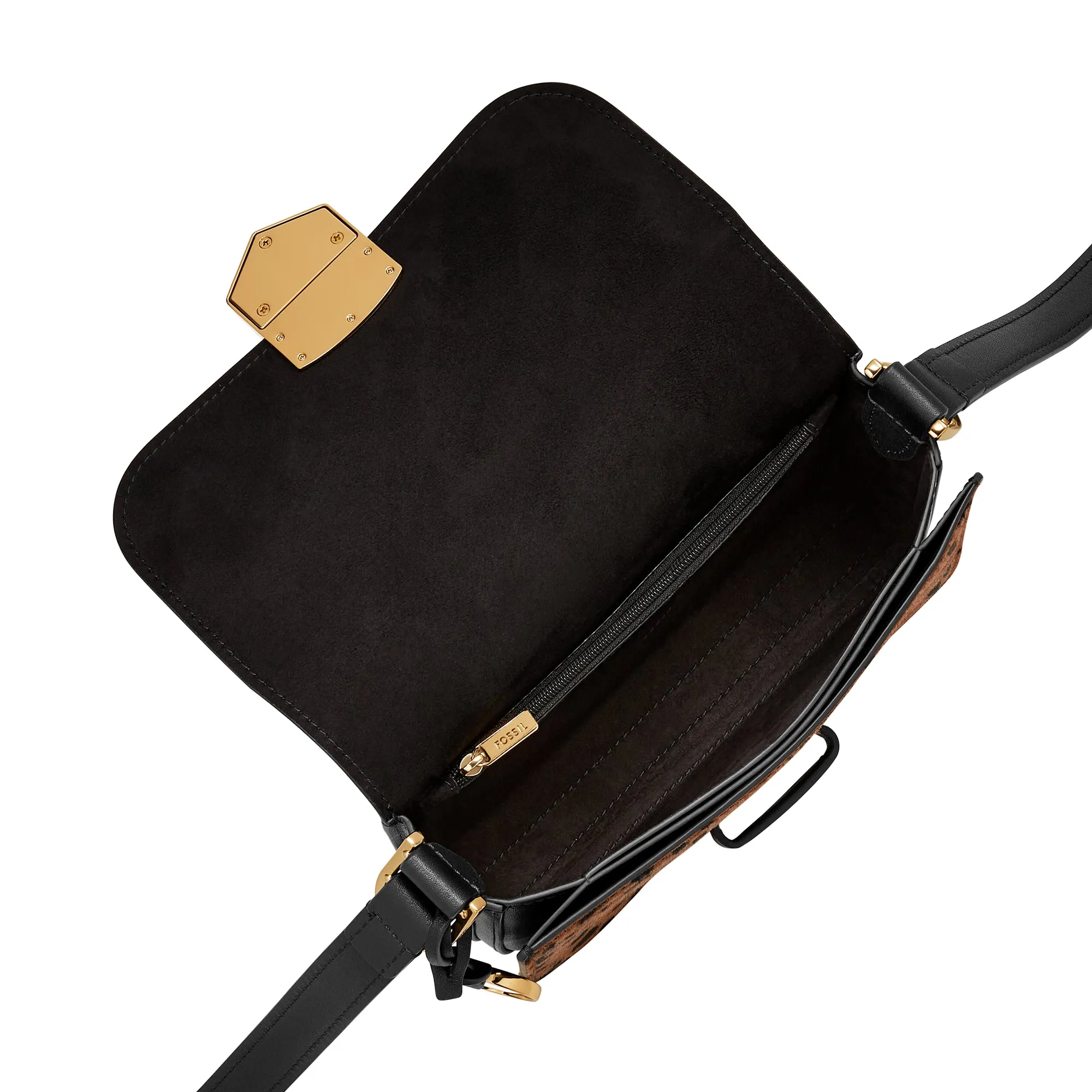 Lennox Haircalf Leather Flap Crossbody Bag