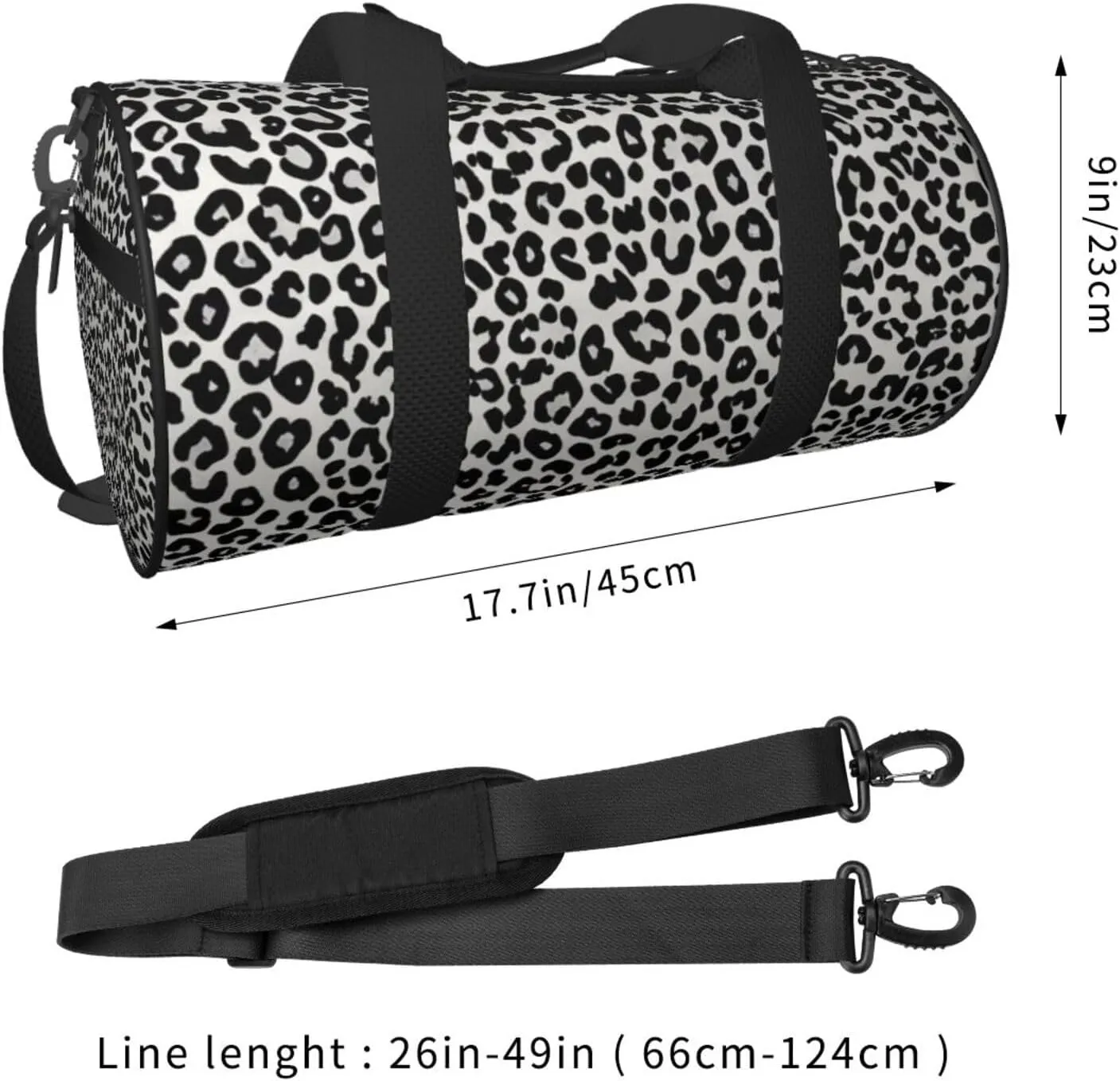 leopard print Printed Travel Bag,Round Personal Item Storage bag,Foldie Duffel Bag for Traveling Vacation,Fitness,Sports