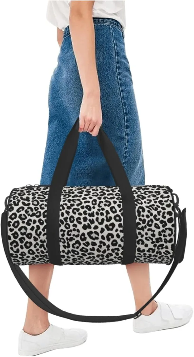 leopard print Printed Travel Bag,Round Personal Item Storage bag,Foldie Duffel Bag for Traveling Vacation,Fitness,Sports